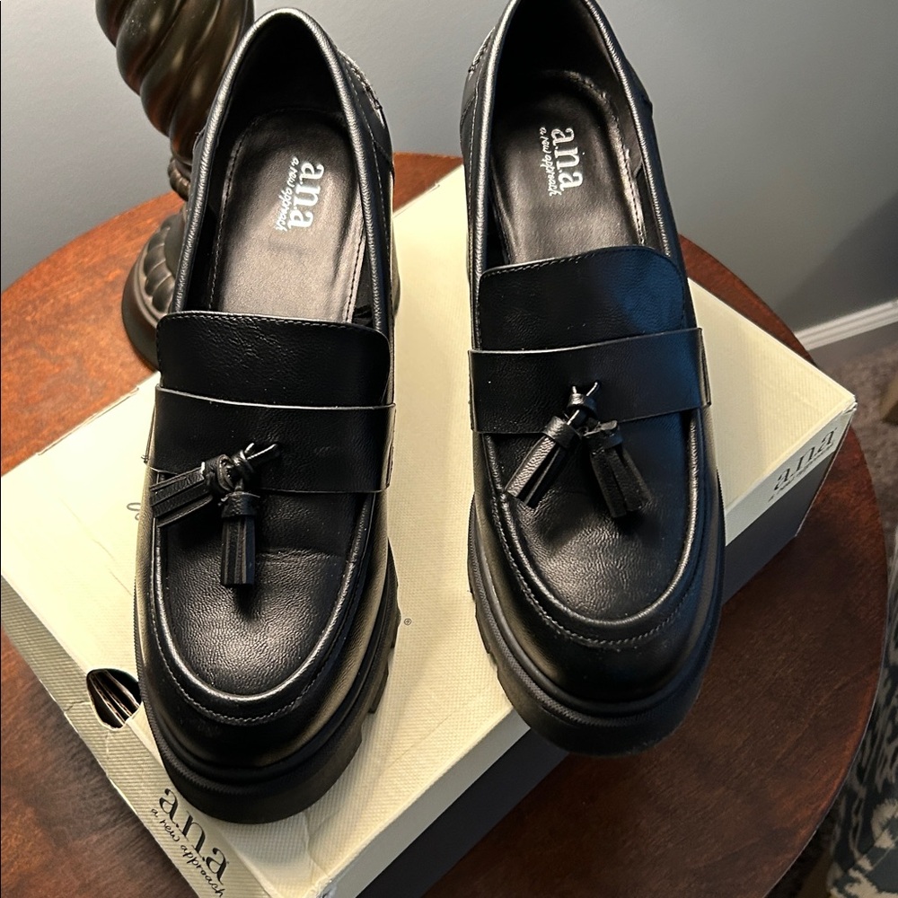 a.n.a Black Tassel Loafers for Women - Picture 2 of 6